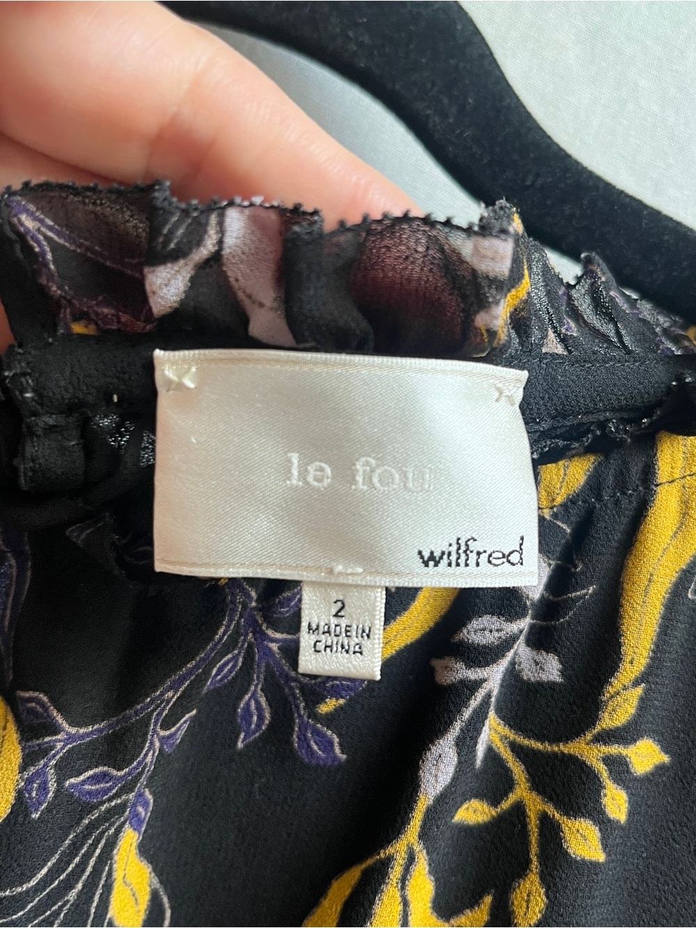 Le Fou Wilfred Aritzia Floral Chiffon Tiered Dress Black Size XL - Picture 8 of 12